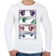 PRINTFASHION Manga szemek - eyes - Férfi hosszú ujjú póló - Fehér