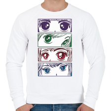 PRINTFASHION Manga szemek - eyes - Férfi pulóver - Fehér férfi pulóver, kardigán