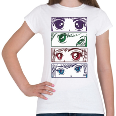 PRINTFASHION Manga szemek - eyes - Női póló - Fehér
