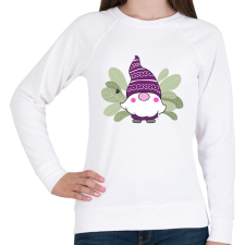 PRINTFASHION manó levelekkel - Női pulóver - Fehér női pulóver, kardigán