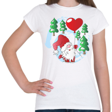 PRINTFASHION Manó Mikulás szívvel - Női póló - Fehér női póló