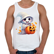 PRINTFASHION Manó szellem - Férfi atléta - Fehér atléta, trikó