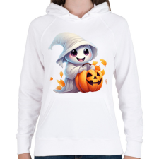 PRINTFASHION Manó szellem - Női kapucnis pulóver - Fehér női pulóver, kardigán