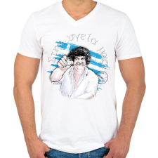 PRINTFASHION Manolis Giamas - Stin igeia mas - Rethymnon Kréta - Férfi V-nyakú póló - Fehér férfi póló