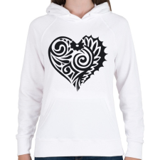 PRINTFASHION Maori szív2 - Női kapucnis pulóver - Fehér női pulóver, kardigán