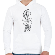 PRINTFASHION Maori virág1 - Férfi kapucnis pulóver - Fehér