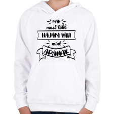 PRINTFASHION Már most több hajam van - Gyerek kapucnis pulóver - Fehér gyerek pulóver, kardigán