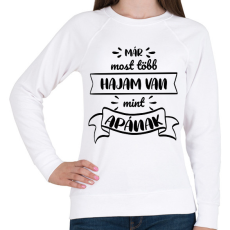 PRINTFASHION Már most több hajam van - Női pulóver - Fehér