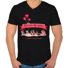 PRINTFASHION Már van elég cipőm! - ...mondta: soha, senki! - Férfi V-nyakú póló - Fekete férfi póló