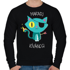 PRINTFASHION Maradj kíváncsi - Férfi pulóver - Fekete