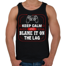 PRINTFASHION Maradj nyugodt és fogd a LAG-ra - Férfi atléta - Fekete