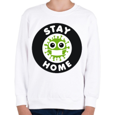 PRINTFASHION Maradj otthon!  - Gyerek pulóver - Fehér gyerek pulóver, kardigán