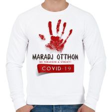 PRINTFASHION Maradj otthon, ne terjeszd a vírust - Férfi pulóver - Fehér férfi pulóver, kardigán