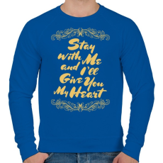 PRINTFASHION Maradj velem - Férfi pulóver - Királykék