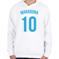 PRINTFASHION Maradona 10 - Gyerek kapucnis pulóver - Fehér