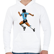 PRINTFASHION Maradona - Férfi kapucnis pulóver - Fehér