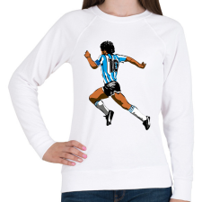 PRINTFASHION Maradona - Női pulóver - Fehér női pulóver, kardigán