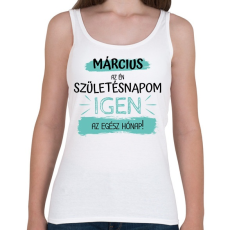 PRINTFASHION Március az én születésnapom - Női atléta - Fehér
