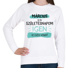 PRINTFASHION Március az én születésnapom - Női pulóver - Fehér női pulóver, kardigán