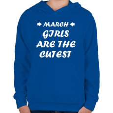 PRINTFASHION Márciusi csajok a legcukibbak - Gyerek kapucnis pulóver - Királykék
