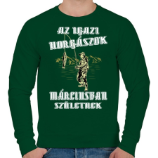 PRINTFASHION Márciusi horgász - Férfi pulóver - Sötétzöld férfi pulóver, kardigán