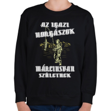 PRINTFASHION Márciusi horgász - Gyerek pulóver - Fekete gyerek pulóver, kardigán