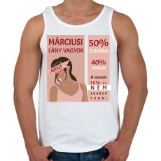 PRINTFASHION Márciusi lány vagyok - százalékos - Férfi atléta - Fehér