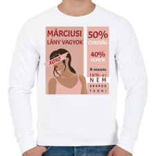 PRINTFASHION Márciusi lány vagyok - százalékos - Férfi pulóver - Fehér női pulóver, kardigán