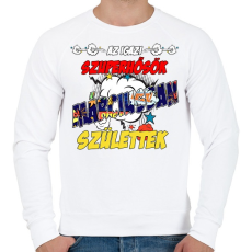 PRINTFASHION Márciusi szuperhős - Férfi pulóver - Fehér