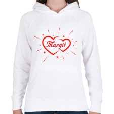 PRINTFASHION Margit - Női kapucnis pulóver - Fehér női pulóver, kardigán