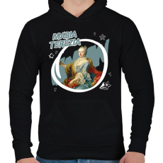 PRINTFASHION Mária Terézia - Férfi kapucnis pulóver - Fekete