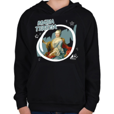 PRINTFASHION Mária Terézia - Gyerek kapucnis pulóver - Fekete gyerek pulóver, kardigán