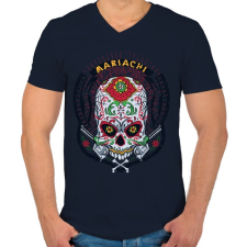 PRINTFASHION Mariachi - Férfi V-nyakú póló - Sötétkék férfi póló