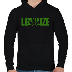 PRINTFASHION Marihuana legalizálás - Férfi kapucnis pulóver - Fekete