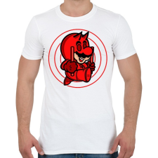 PRINTFASHION Mario devil - Férfi póló - Fehér férfi póló