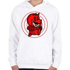 PRINTFASHION Mario devil - Gyerek kapucnis pulóver - Fehér