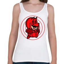 PRINTFASHION Mario devil - Női atléta - Fehér női trikó