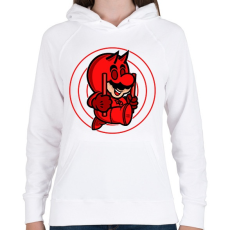 PRINTFASHION Mario devil - Női kapucnis pulóver - Fehér