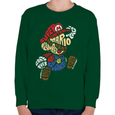 PRINTFASHION Mario - Gyerek pulóver - Sötétzöld