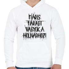 PRINTFASHION Máris fáradt vagyok a holnaphoz - Férfi kapucnis pulóver - Fehér férfi pulóver, kardigán