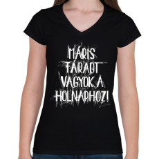 PRINTFASHION Máris fáradt vagyok a holnaphoz! - Női V-nyakú póló - Fekete