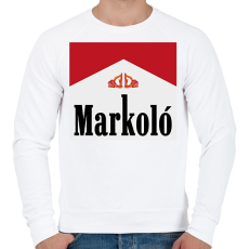 PRINTFASHION Markoló - Marlboro meme - Férfi pulóver - Fehér