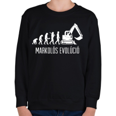 PRINTFASHION Markolós evolúció - Gyerek pulóver - Fekete