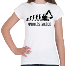PRINTFASHION Markolós evolúció - Női póló - Fehér női póló