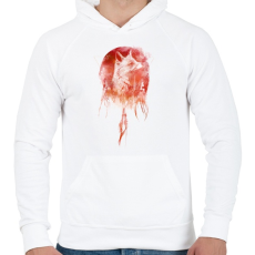 PRINTFASHION Mars - Férfi kapucnis pulóver - Fehér