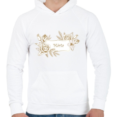 PRINTFASHION Márta - Férfi kapucnis pulóver - Fehér