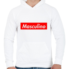 PRINTFASHION Masculino logo - Férfi kapucnis pulóver - Fehér férfi pulóver, kardigán