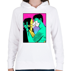 PRINTFASHION Mask kiss - Női kapucnis pulóver - Fehér