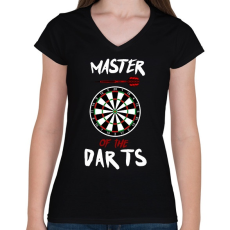 PRINTFASHION Master of the dart - Női V-nyakú póló - Fekete