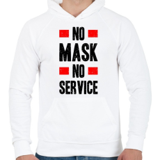 PRINTFASHION Maszk nélkül nincs kiszolgálás - Férfi kapucnis pulóver - Fehér